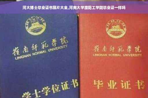 河大博士毕业证书图片大全,河南大学濮阳工学院毕业证一样吗