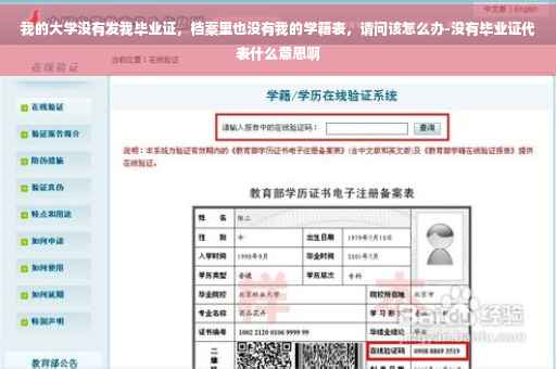我的大学没有发我毕业证，档案里也没有我的学籍表，请问该怎么办-没有毕业证代表什么意思啊