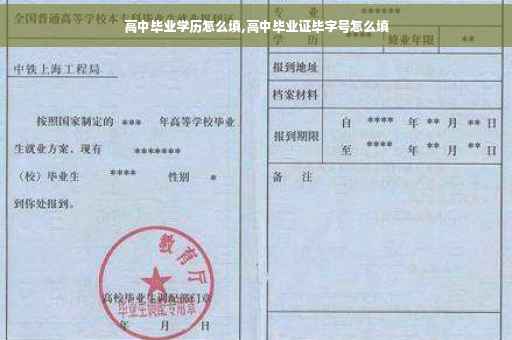 高中毕业学历怎么填,高中毕业证毕字号怎么填
