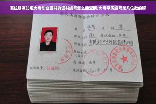 哪位朋友知道大专毕业证书的证书编号怎么能查到,大专学历编号是几位数的呀