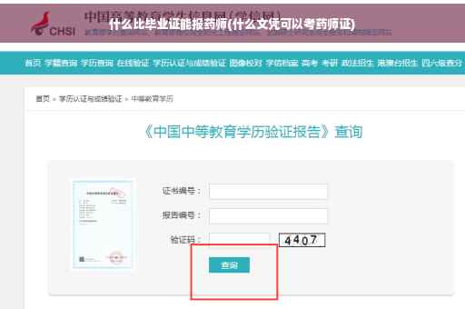 什么比毕业证能报药师(什么文凭可以考药师证)