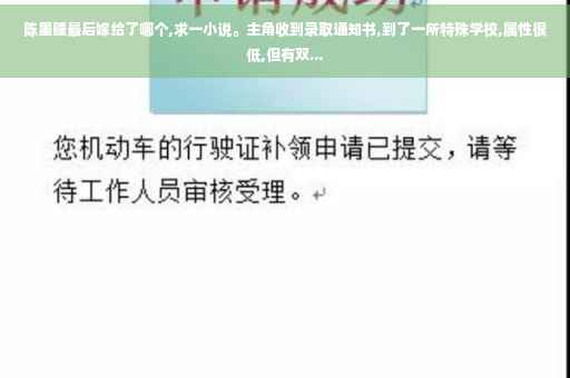 陈墨瞳最后嫁给了哪个,求一小说。主角收到录取通知书,到了一所特殊学校,属性很低,但有双...