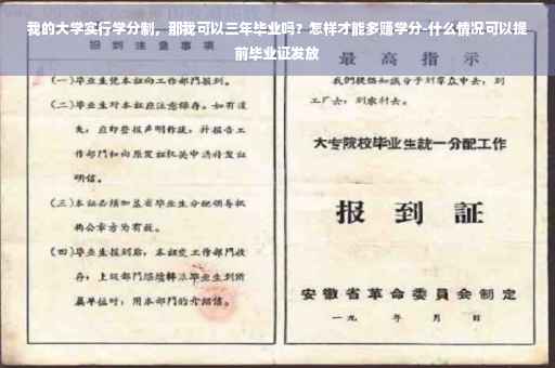 我的大学实行学分制，那我可以三年毕业吗？怎样才能多赚学分-什么情况可以提前毕业证发放