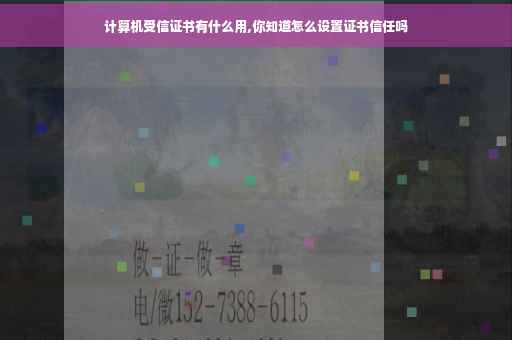 计算机受信证书有什么用,你知道怎么设置证书信任吗