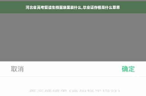 河北省高考复读生档案袋里装什么,毕业证存根是什么意思