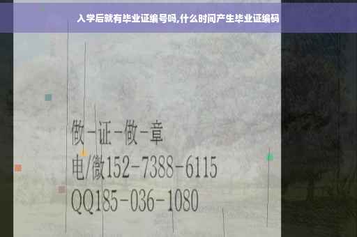 入学后就有毕业证编号吗,什么时间产生毕业证编码