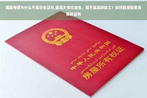 舞蹈考级为什么不是毕业证书,我是大专毕业生，算不算高级技工？如何能拿到更高级的证书