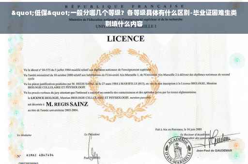 "低保"一般分哪几个等级？各等级具体有什么区别-毕业证困难生类别填什么内容