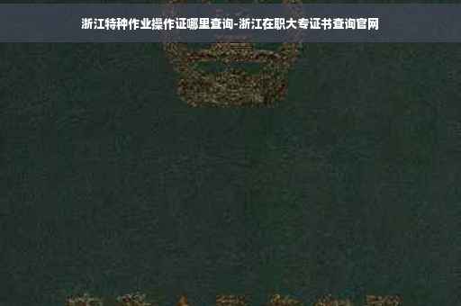 浙江特种作业操作证哪里查询-浙江在职大专证书查询官网
