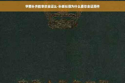 学费补齐能拿毕业证么-补缴社保为什么要毕业证原件