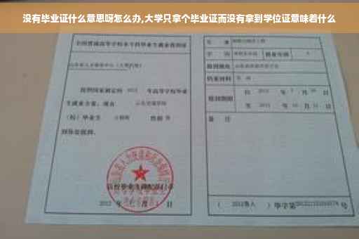 没有毕业证什么意思呀怎么办,大学只拿个毕业证而没有拿到学位证意味着什么