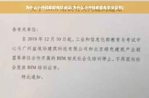 为什么小升初都能有毕业证(为什么小升初都能有毕业证书)