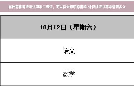 有计算机等级考试国家二级证，可以做为评职称用吗-计算机证书再申请要多久