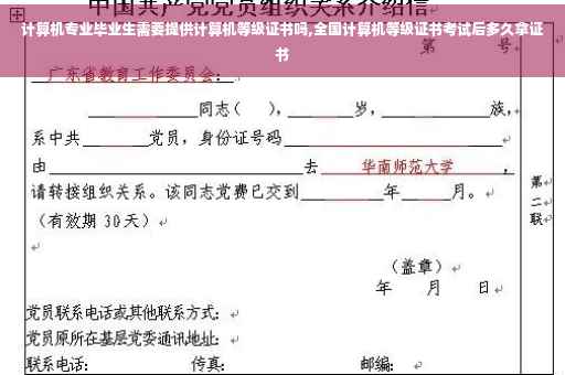 计算机专业毕业生需要提供计算机等级证书吗,全国计算机等级证书考试后多久拿证书