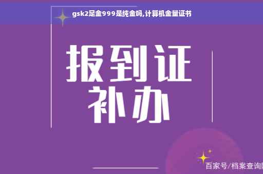 gsk2足金999是纯金吗,计算机金量证书