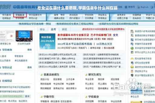 毕业证在籍什么意思啊,学籍信息中什么叫在籍