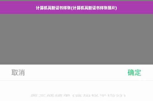 计算机高新证书样张(计算机高新证书样张图片)