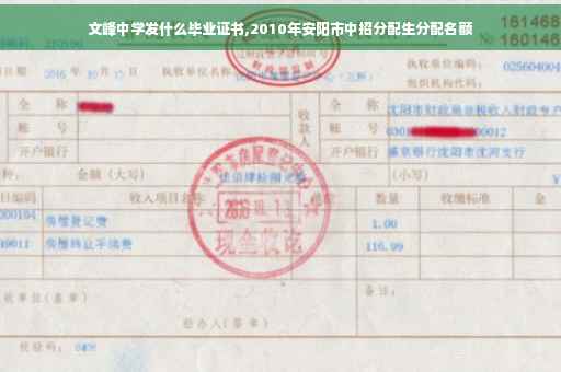 文峰中学发什么毕业证书,2010年安阳市中招分配生分配名额