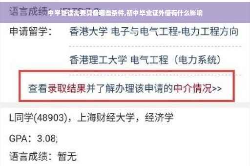 中学寄读需要具备哪些条件,初中毕业证外借有什么影响