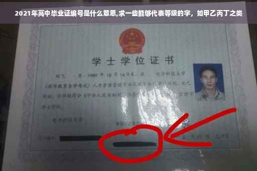 2021年高中毕业证编号是什么意思,求一些能够代表等级的字，如甲乙丙丁之类