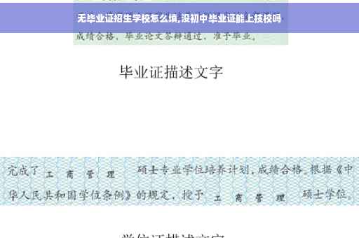 无毕业证招生学校怎么填,没初中毕业证能上技校吗