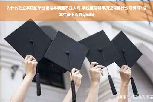 为什么独立学院的毕业证是本科而不是大专,学位证号和学历证号都什么号码啊?是学生证上面的号码吗