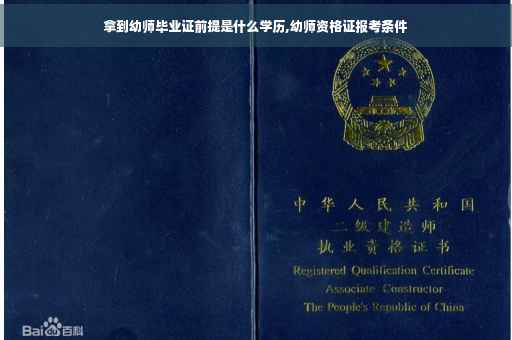 拿到幼师毕业证前提是什么学历,幼师资格证报考条件