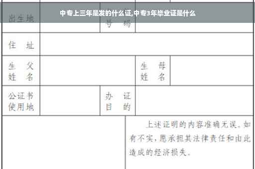 中专上三年是发的什么证,中专3年毕业证是什么