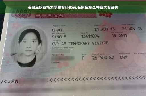 石家庄职业技术学院专科代码,石家庄怎么考取大专证书