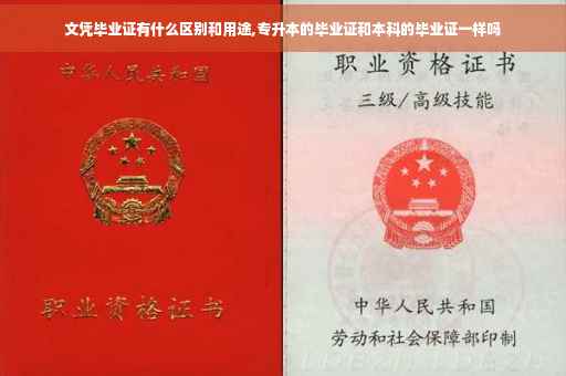 文凭毕业证有什么区别和用途,专升本的毕业证和本科的毕业证一样吗