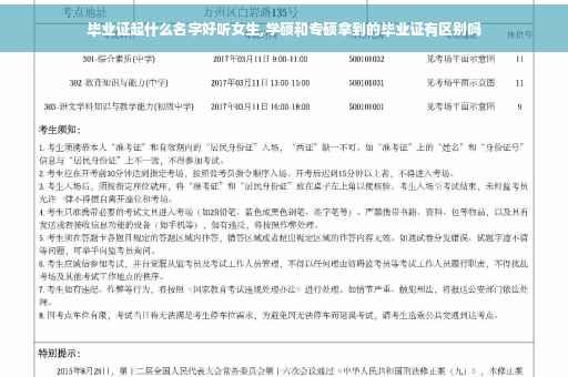 毕业证起什么名字好听女生,学硕和专硕拿到的毕业证有区别吗