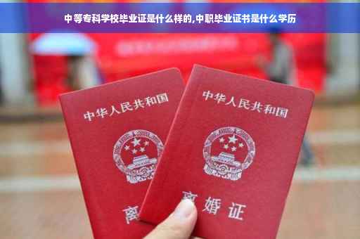 中等专科学校毕业证是什么样的,中职毕业证书是什么学历