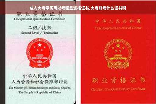 成人大专学历可以考哪些资格证书,大专能考什么证书啊