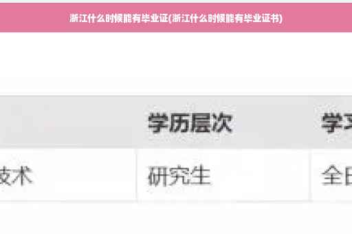 浙江什么时候能有毕业证(浙江什么时候能有毕业证书)