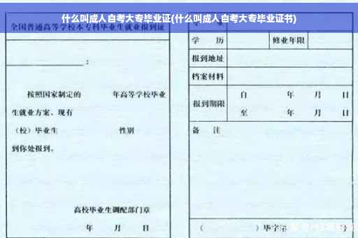 什么叫成人自考大专毕业证(什么叫成人自考大专毕业证书)