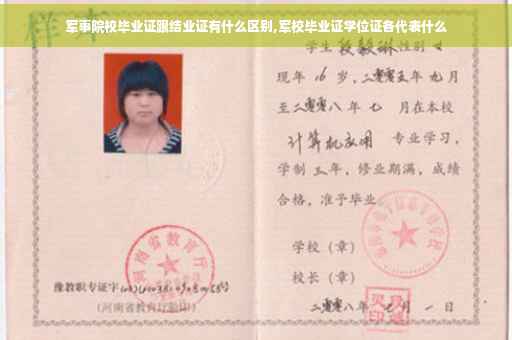 军事院校毕业证跟结业证有什么区别,军校毕业证学位证各代表什么