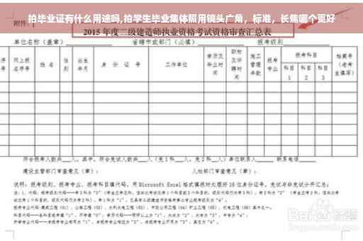 拍毕业证有什么用途吗,拍学生毕业集体照用镜头广角，标准，长焦哪个更好