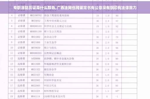专职消防员证是什么颜色,广西法网伤残鉴定书有公章没有钢印有法律效力