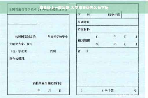 毕业证上一般写啥,大学毕业证怎么看学历