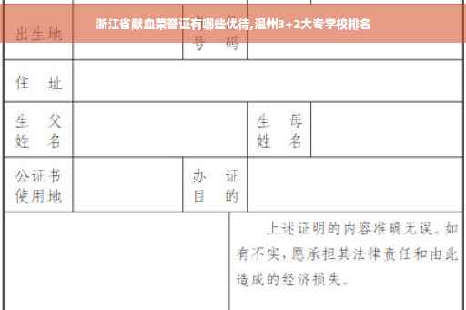 浙江省献血荣誉证有哪些优待,温州3+2大专学校排名