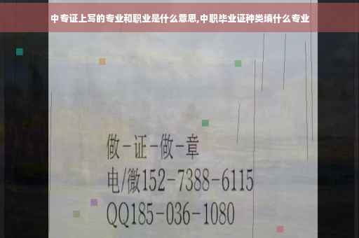 中专证上写的专业和职业是什么意思,中职毕业证种类填什么专业