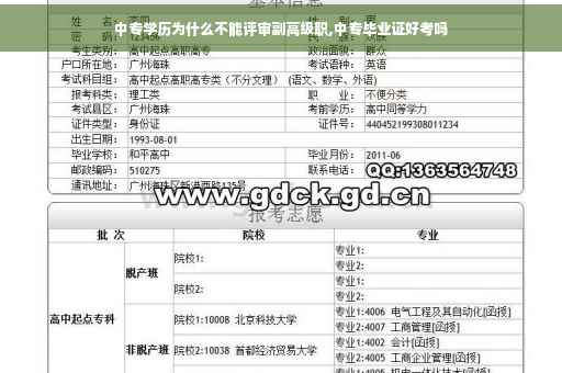中专学历为什么不能评审副高级职,中专毕业证好考吗