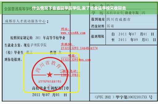 什么情况下会追回学历学位,发了毕业证学校又收回去