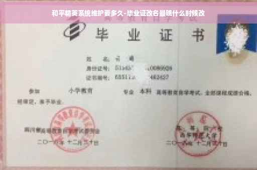 和平精英系统维护要多久-毕业证改名最晚什么时候改