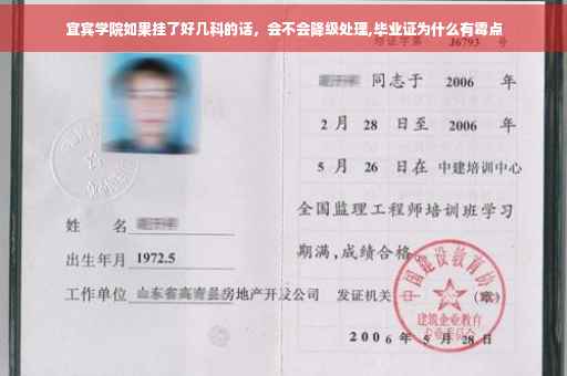 宜宾学院如果挂了好几科的话，会不会降级处理,毕业证为什么有霉点