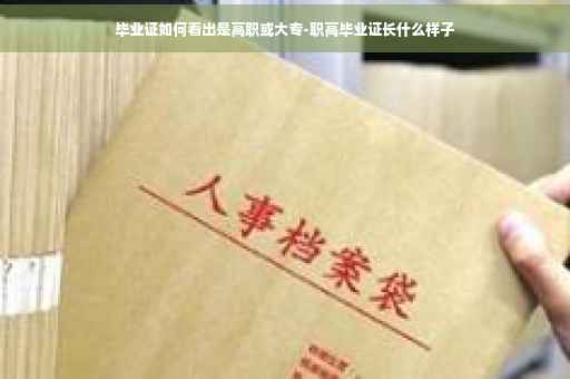 毕业证如何看出是高职或大专-职高毕业证长什么样子