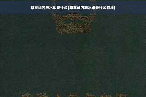毕业证内芯水印是什么(毕业证内芯水印是什么材质)