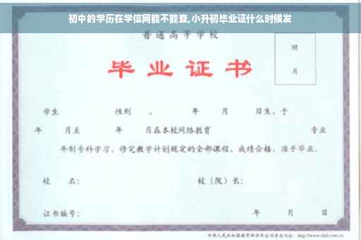 初中的学历在学信网能不能查,小升初毕业证什么时候发