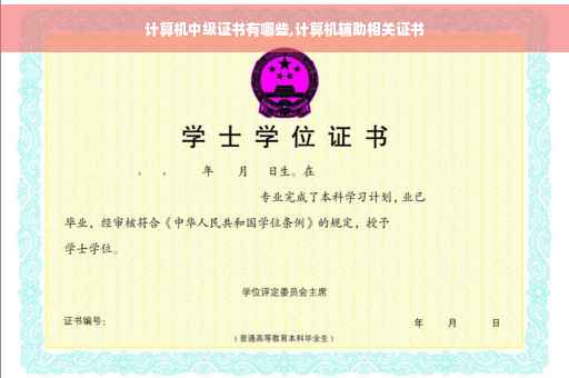 计算机中级证书有哪些,计算机辅助相关证书