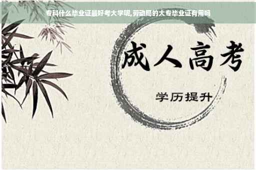 专科什么毕业证最好考大学呢,劳动局的大专毕业证有用吗